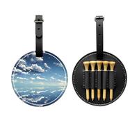 WZYCWB Blue Sky and White Clouds Special Printed Golf tee Storage Bag - Portable Hanging Buckle Design