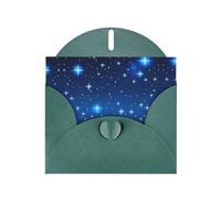 WZYCWB Blue star pattern Patterned Dark Green Holiday Card (6x4) with Envelope. Suitable for birthdays, weddings, and condolences.