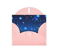 WZYCWB Blue star pattern Patterned Pink Holiday Card (6x4) with Envelope. Suitable for birthdays, weddings, and condolences.