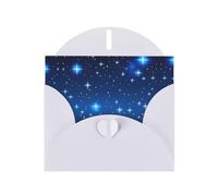 WZYCWB Blue star pattern Patterned White Holiday Card (6x4) with Envelope. Suitable for birthdays, weddings, and condolences.