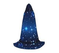 WZYCWB Blue star pattern Print S Hooded Cape | Cosplay Costume, Halloween Anime Party Prop