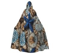 WZYCWB blue starfish Halloween hooded cloak, unisex fashion cloak suitable for Halloween cosplay party