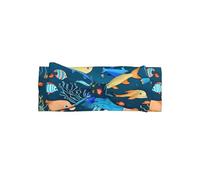 WZYCWB Blue Underwater World of Fish Bow Headband Children Elastic Bow Hair Accessories 0-6 Months Hair Bows for Newborns Infants Toddlers