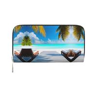 WZYCWB Blue underwater world of fish Leather clutch bags zipper wallets and card holders are perfect for travel or daily use, Maldives Holidays, One Size