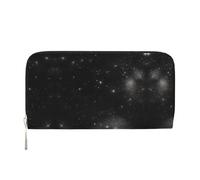 WZYCWB Blue underwater world of fish Leather clutch bags zipper wallets and card holders are perfect for travel or daily use, Black And White Galaxy, One Size