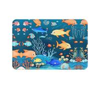 WZYCWB Blue Underwater World of Fish Printed Welcome mat 16x24 inch Doormat Suitable for Bathroom, Living Room, Balcony, Entrance Door
