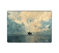 WZYCWB Boat on the horizon Prints rug, 80 x 58 inches, soft and non-slip, suitable for bedsides, offices, balconies, and other spaces.