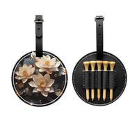 WZYCWB Bohemian Golden Lotus Special Printed Golf tee Storage Bag - Portable Hanging Buckle Design
