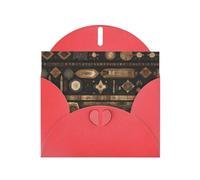 WZYCWB Bohemian style Printed Red Pearlescent Paper Holiday Card with Envelope. Suitable for birthday wishes wedding congratulations and condolences.