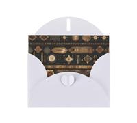 WZYCWB Bohemian style Printed White Pearlescent Paper Holiday Card with Envelope. Suitable for birthday wishes wedding congratulations and condolences.