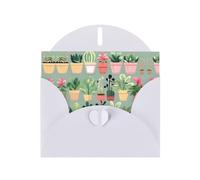 WZYCWB Bonsai plant Patterned White Holiday Card (6x4) with Envelope. Suitable for birthdays, weddings, and condolences.