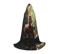 WZYCWB Brave Squirrel M Patterned Hooded Cape Cosplay Costume - Holiday Party Costume Props