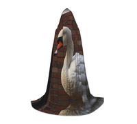 WZYCWB Brick Swan Printed Hooded Cape | Cosplay Costume, Halloween Anime Party Prop - Medium