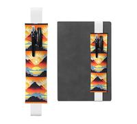 WZYCWB Bright sunrise Diary pencil pouches, PVC pen holders and pen holders with elastic bands, and bookmarks are the best gift choices., White, One Size