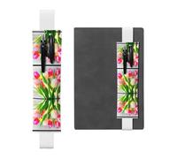WZYCWB Bright tulips Leather Pen Holder Bookmark, Adjustable Leather Pen Holder, Perfect for Back to School Christmas Gifts