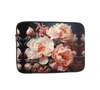WZYCWB Bright white peonies 17 inch Laptop sleeve compatible with 10-17-inch laptops. A lightweight, portable, and stylish accessory.