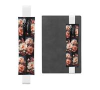 WZYCWB Bright white peonies Diary pencil pouches, PVC pen holders and pen holders with elastic bands, and bookmarks are the best gift choices., White, One Size