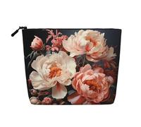WZYCWB Bright white peonies Patterned cosmetic bag, travel cosmetic bag, multifunctional storage bag, storage for daily necessities