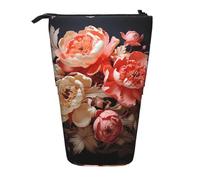 WZYCWB Brightly Colored Peonies Retractable Storage Container for Pen Holders, Makeup Brush Holders, or Coin Drawstring Bags.