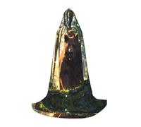 WZYCWB Brown bear in the forest S Patterned Hooded Cape Cosplay Costume - Holiday Party Costume Props