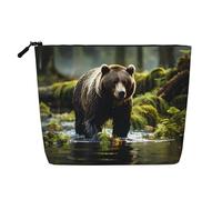WZYCWB brown bear pounce Patterned cosmetic bag, travel cosmetic bag, multifunctional storage bag, storage for daily necessities