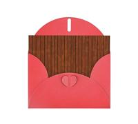 WZYCWB Brown wood pattern Patterned Red Holiday Card (6x4) with Envelope. Suitable for birthdays, weddings, and condolences.