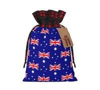 WZYCWB Burlap Drawstring Gift Bags, Australian flag Christmas Party Supplies Decoration Bags, Christmas Gift Bags 8.3 * 11.8 Inch