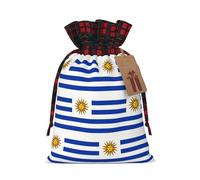 WZYCWB Burlap Drawstring Gift Bags, Flag of Uruguay Christmas Party Supplies Decoration Bags, Christmas Gift Bags 8.3 * 11.8 Inch