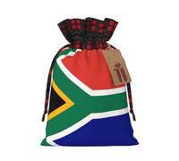 WZYCWB Burlap Drawstring Gift Bags, South African flag Christmas Party Supplies Decoration Bags, Christmas Gift Bags 8.3 * 11.8 Inch