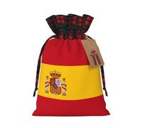 WZYCWB Burlap Drawstring Gift Bags, Spanish flag Christmas Party Supplies Decoration Bags, Christmas Gift Bags 8.3 * 11.8 Inch