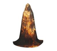 WZYCWB Burning flame Printed Small Hooded Cape, Holiday Party Costume, Carnival Party Prop, Sizes S/M/L