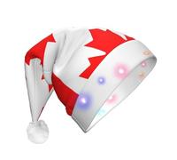 WZYCWB Canadian flag Adult New Year Christmas hat, with LED lights, unisex plush Christmas hat, New Year Christmas party gift