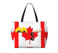 WZYCWB Canadian flag Foldable beach travel bag, large capacity beach bag with zipper, perfect for shopping bags, pool, gym, travel shopping,
