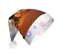 WZYCWB caravan of camels Patterned Santa Hat | Plush Glowing Holiday Hat for Christmas, New Year's, and Party Events
