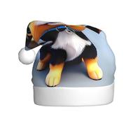 WZYCWB Card Love Fancy Puppy Printed Santa hat, festive New Year's decorative hat, suitable for adults and children at Christmas parties.