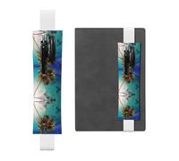 WZYCWB Caribbean Islands Leather Pen Holder Bookmark, Adjustable Leather Pen Holder, Perfect for Back to School Christmas Gifts