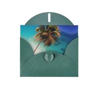 WZYCWB Caribbean Islands Patterned Dark Green Holiday Card (6x4) with Envelope. Suitable for birthdays, weddings, and condolences.