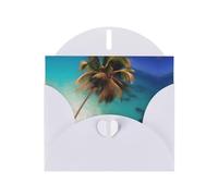 WZYCWB Caribbean Islands Patterned White Holiday Card (6x4) with Envelope. Suitable for birthdays, weddings, and condolences.