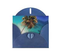 WZYCWB Caribbean Islands Printed Blue Pearlescent Paper Holiday Card with Envelope. Suitable for birthday wishes wedding congratulations and condolences.