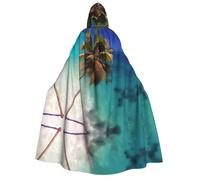 WZYCWB Caribbean Islands Printed Hooded Cape - Perfect for Halloween parties, theatrical performances, and photoshoots.
