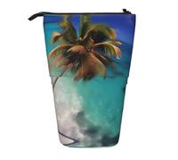 WZYCWB Caribbean Islands Retractable Storage Container for Pen Holders, Makeup Brush Holders, or Coin Drawstring Bags.