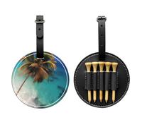 WZYCWB Caribbean Islands Special Printed Golf tee Storage Bag - Portable Hanging Buckle Design
