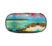 WZYCWB Caribbean Scenery Large Capacity Pencil Bag - Multifunctional Storage Box, Portable and Durable Pencil Bag for Office and School Supplies