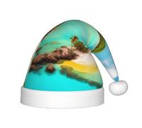 WZYCWB Caribbean Scenery Patterns Fun Christmas Party Hat, Class Party Activity Holiday Christmas Decoration Hat