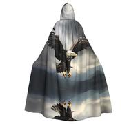 WZYCWB Carnival robe costume masquerade, A vicious eagle patterned hooded cape, suitable for Christmas Halloween role play