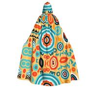 WZYCWB Carnival robe costume masquerade, Circular Cultural Symbols patterned hooded cape, suitable for Christmas Halloween role play