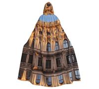 WZYCWB Carnival robe costume masquerade, classical architecture patterned hooded cape, suitable for Christmas Halloween role play