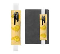 WZYCWB cartoon banana Leather Pen Holder Bookmark, Adjustable Leather Pen Holder, Perfect for Back to School Christmas Gifts