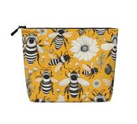 WZYCWB cartoon bee Patterned cosmetic bag, travel cosmetic bag, multifunctional storage bag, storage for daily necessities