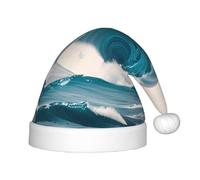 WZYCWB Cartoon blue sea wave Patterns Fun Christmas Party Hat, Class Party Activity Holiday Christmas Decoration Hat